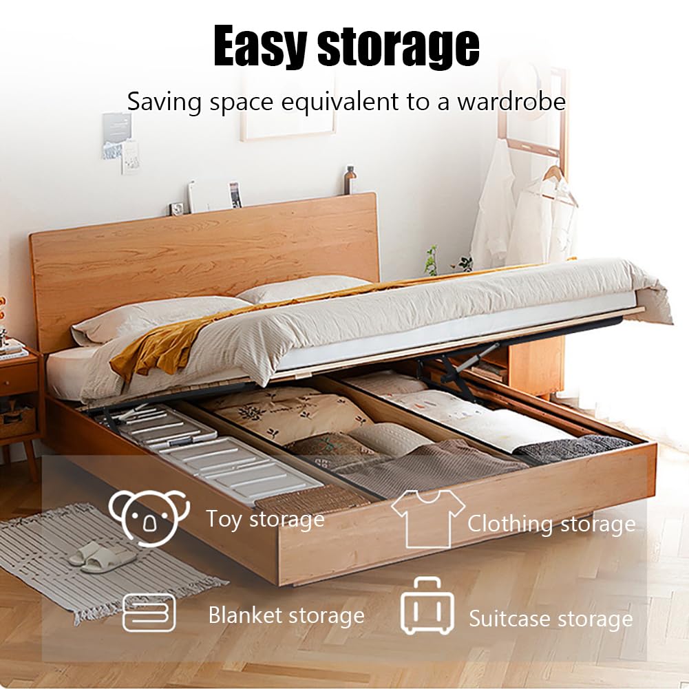 Mecanismo eléctrico de elevación de cama con control remoto, barra de elevación plegable resistente, bisagras de soporte de acero para marco de cama de almacenamiento, ahorro de espacio, 1,1 m