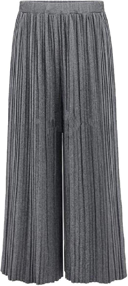 Honey GD - Pantaloni a Fisarmonica da Donna, Gamba Larga, Tinta Unita -  Grigio - US X-Large : Amazon.it: Abbigliamento