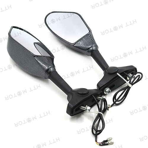 Miniatura 6 de SMT-Gloss - Espejos laterales de señal de giro LED integrados color negro compatible con Suzuki GSXR 600750 GSXR 1000 1100 Hayabusa GSF 600S 1200