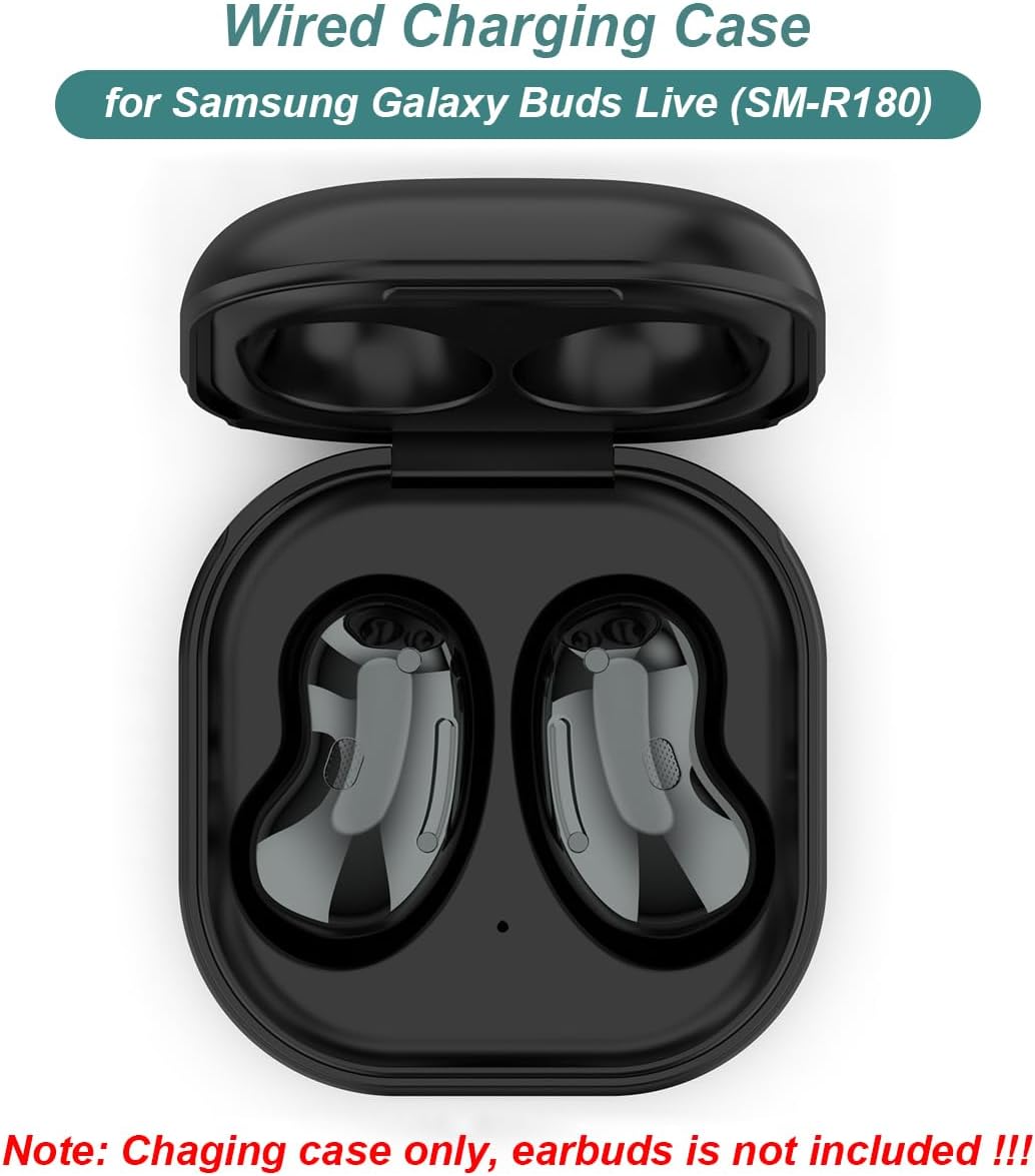 Charging Case for Galaxy Buds Live SM-R180, Replacement Charger Dock Station for Samsung Galaxy Buds Live Wireless Bluetooth 5.0 Earbuds (Black) - Image 2