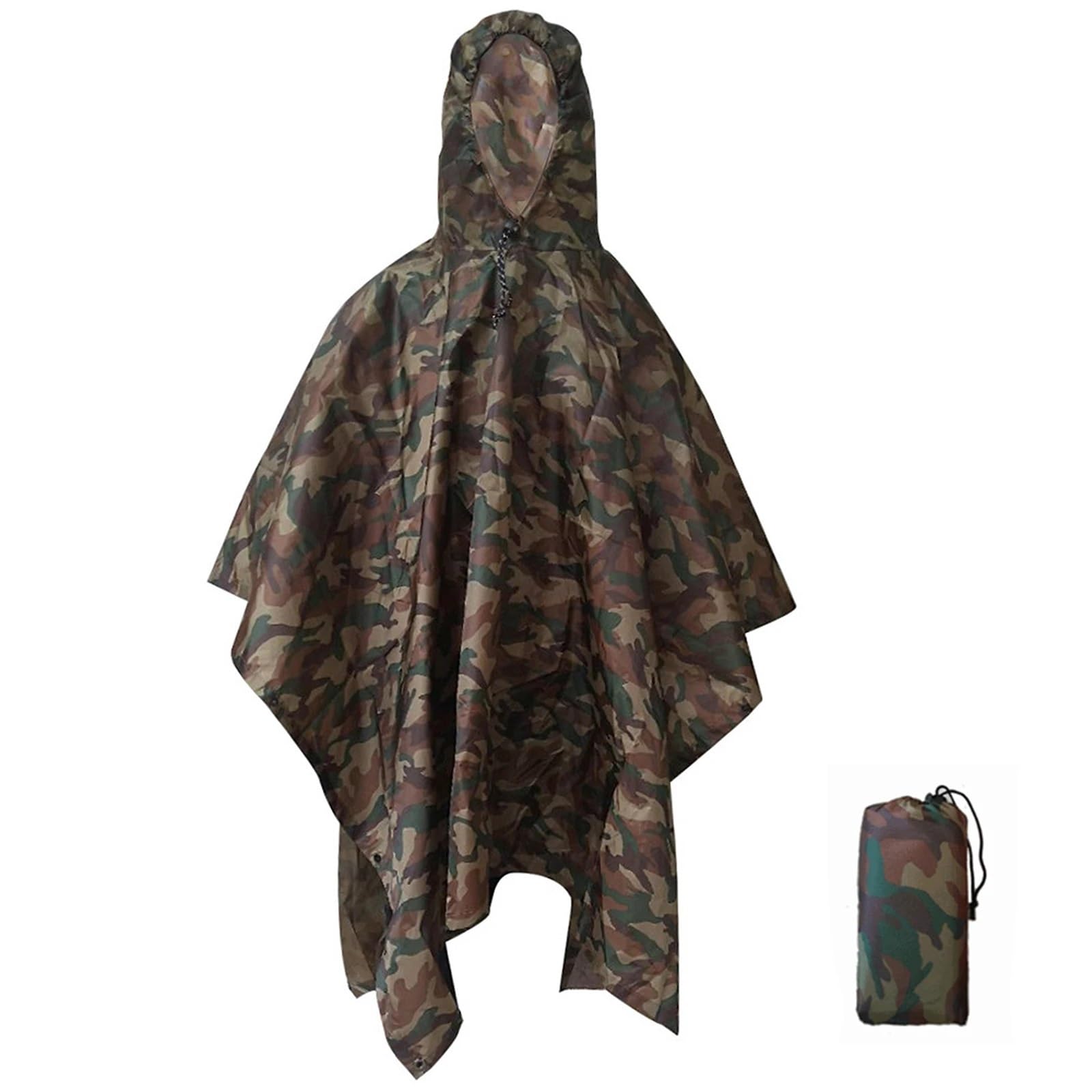 Poncho De Lluvia Poncho de Lluvia Impermeable 3 en 1, Abrigo Ligero con Capucha for la Lluvia, Estera de Picnic, Manta, Refugio Solar for Acampar al Aire Libre, Ciclismo y Escalada(Dark Brown)