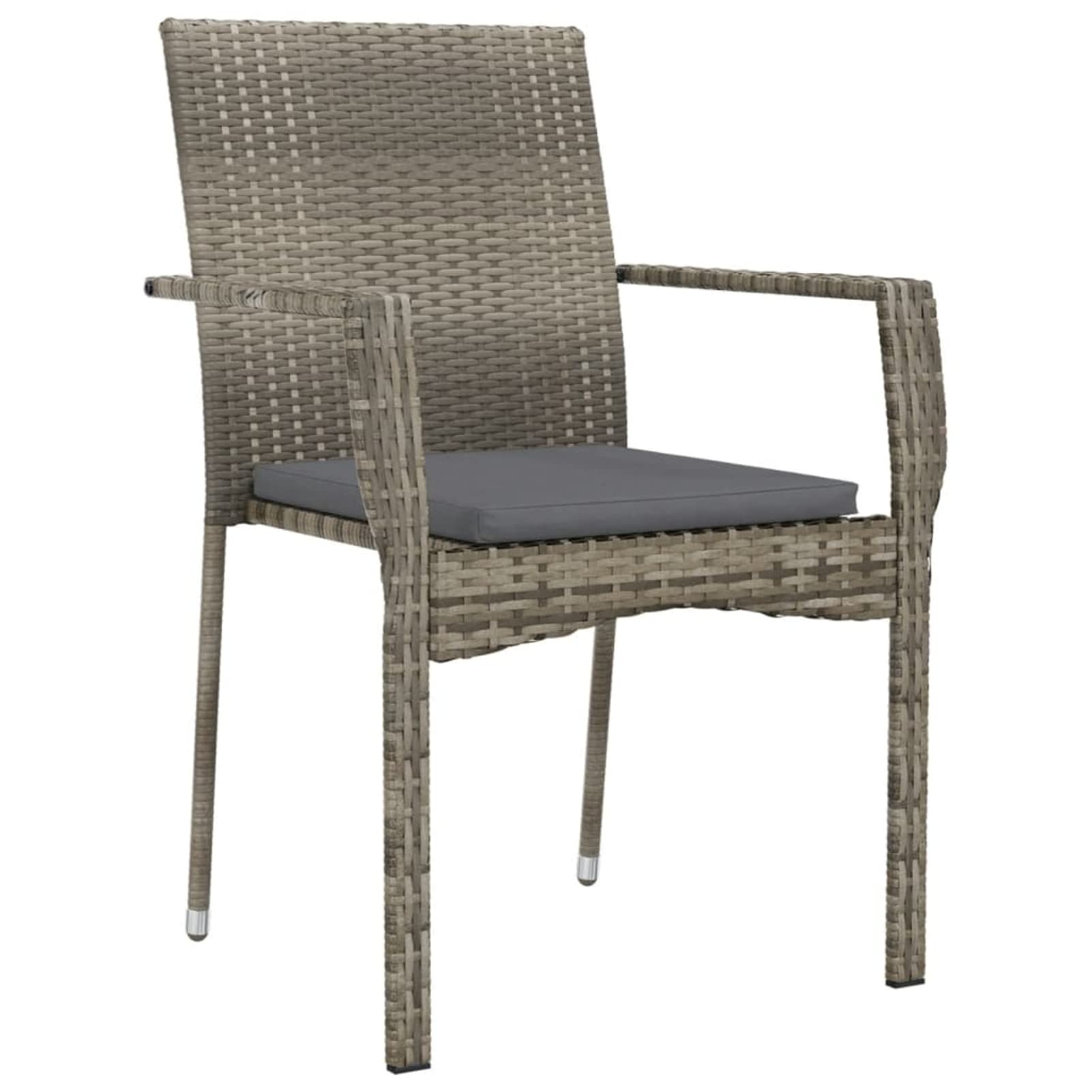 3185127 Set da Pranzo Giardino 5pz Nero e Grigio con Cuscini Polyrattan Testata in Legno,Testata Letto Matrimoniale Muebles Dormitorio Spalliera Letto Testiere per Letto Matrimoniale