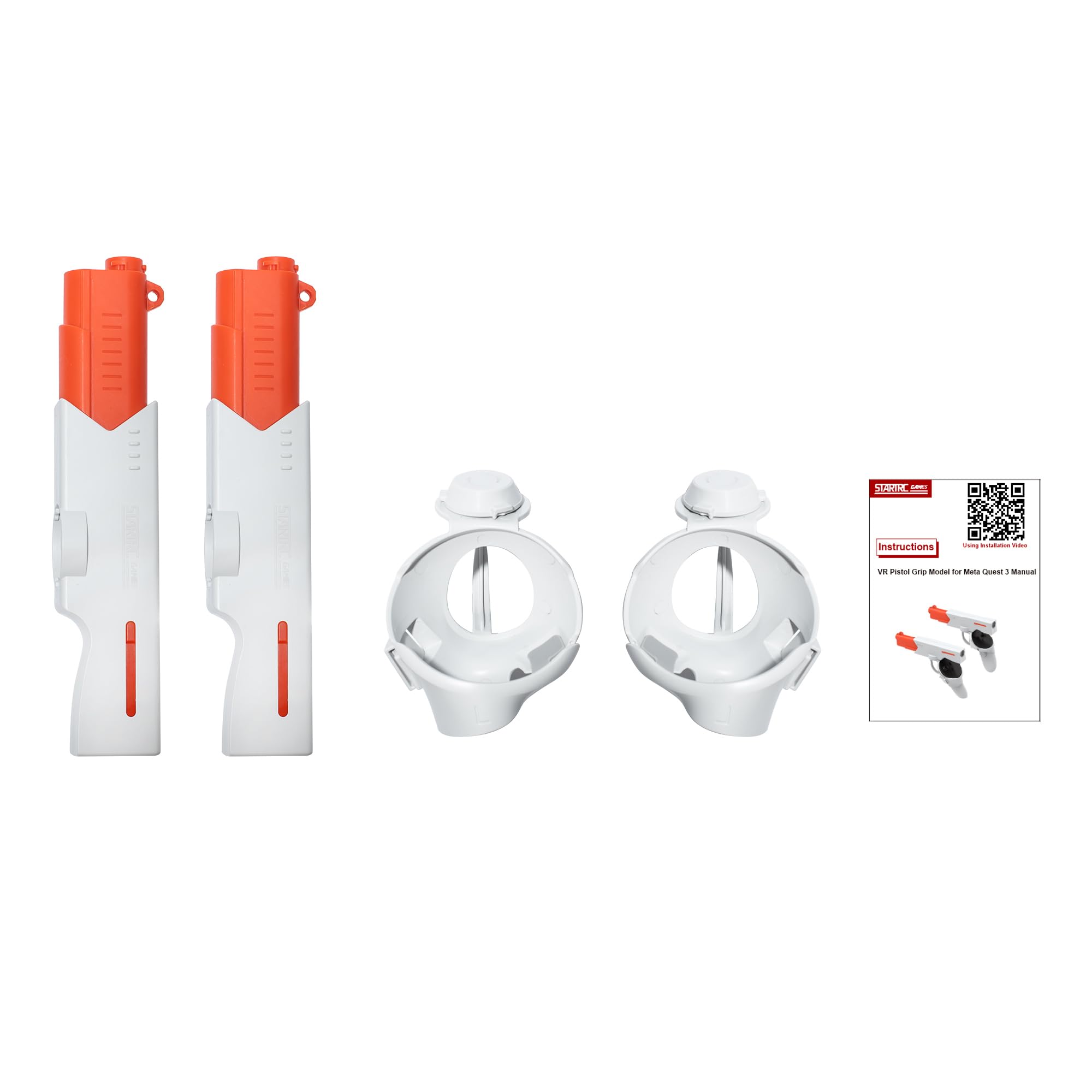Magnetyczny uchwyt kontrolera do uchwytów Quest 3 VR, szybkie odpinanie, stabilizator wspornika do gier dla zwiększonej dokładności i wciągających wrażeń w grach, biały