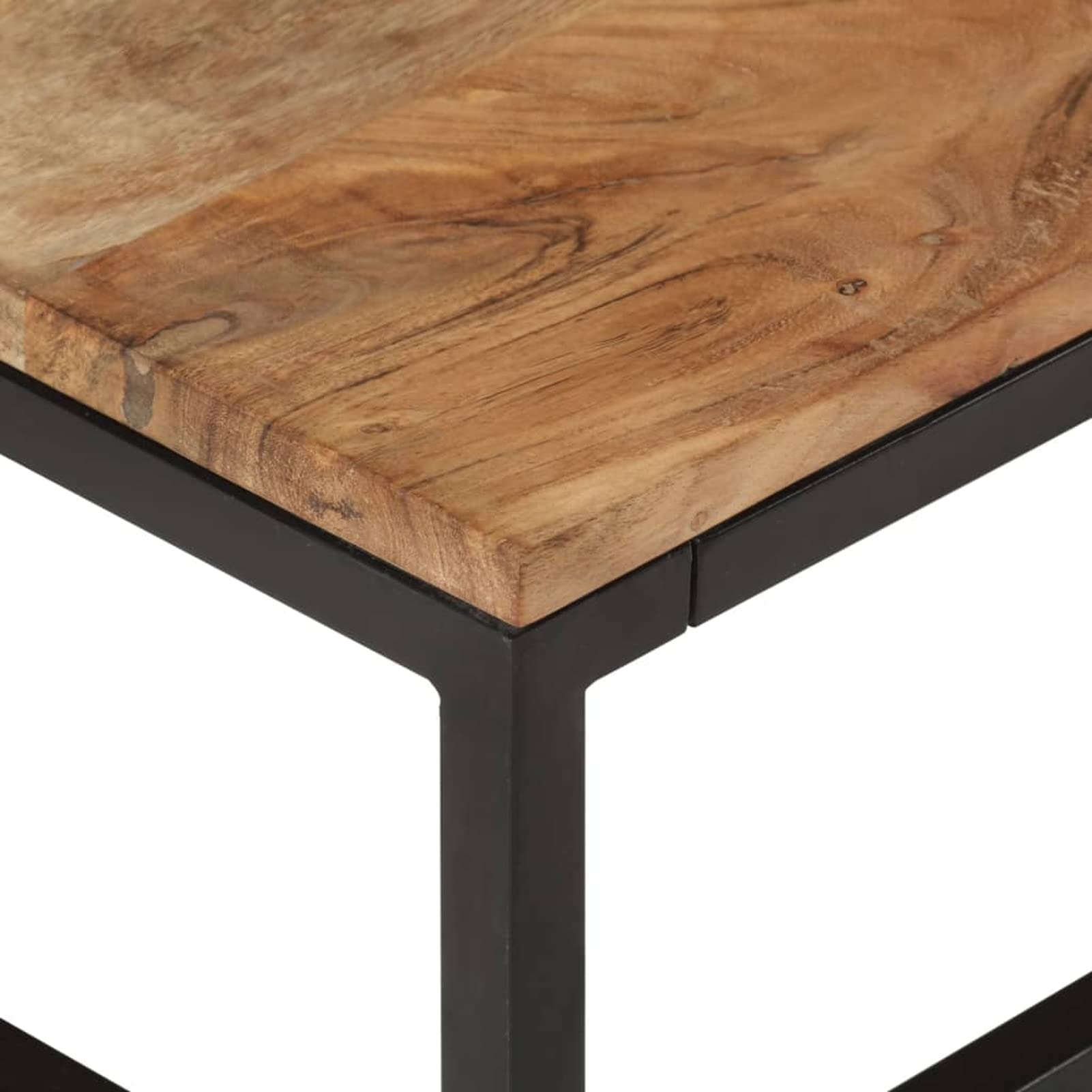 Homgoday Lot de 2 tables basses gigognes en bois d'acacia massif pour salon, salle de réception d'invités, chambre à coucher et mobilier de bureau