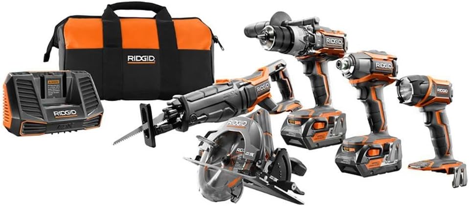 Ridgid TOOL COMPANY R9652 18V Tool Combo Kit (5 Piece)