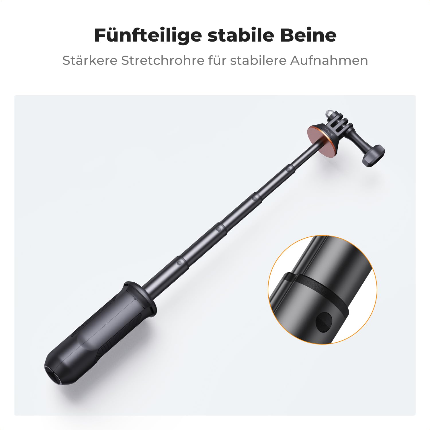 K&F CONCEPT MS10 GoPro Stativ, Go Pro Selfie Stick Tripod, 33CM Tischstativ, Tragbare SelfieStick Kompatibel mit GoPro, DJI Osmo Action, Insta 360 Ace