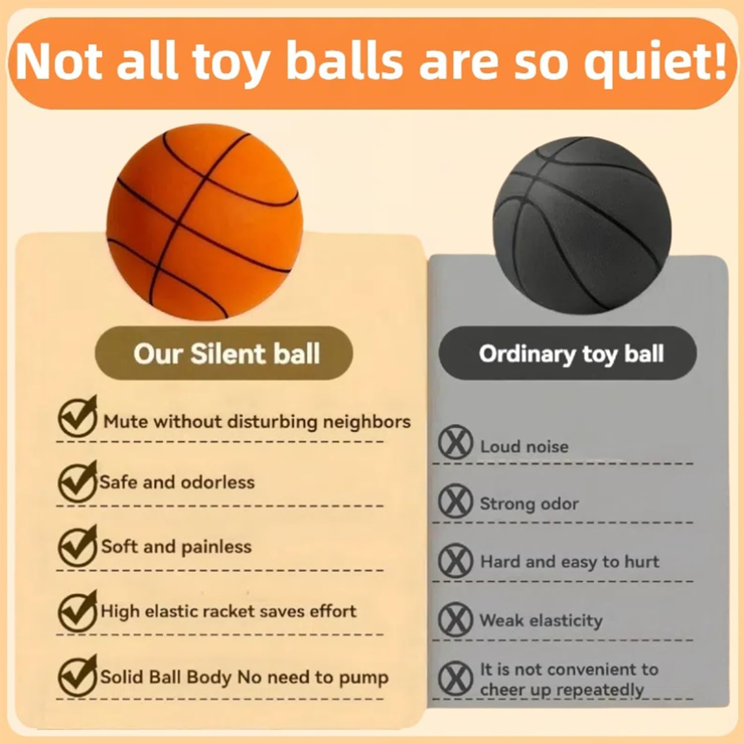 Indoor Basketball Set, 2025 Upgrade Silent Basketball with a Detachable Iron Basketball Hoop, Practicing Dribbling, Shooting, and Dunking Techniques Quietly at Any time Indoors, for Teen boy Gifts