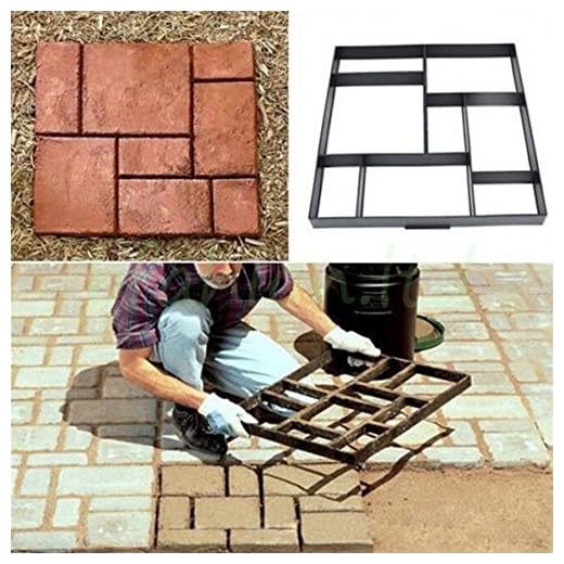 Wisfor Stampo per Cemento Pavimento Esterno, per Calcestruzzo Effetto Pietra per vialetto da Giardino DIY per Patio Balcone Terrazza 60x50cm
