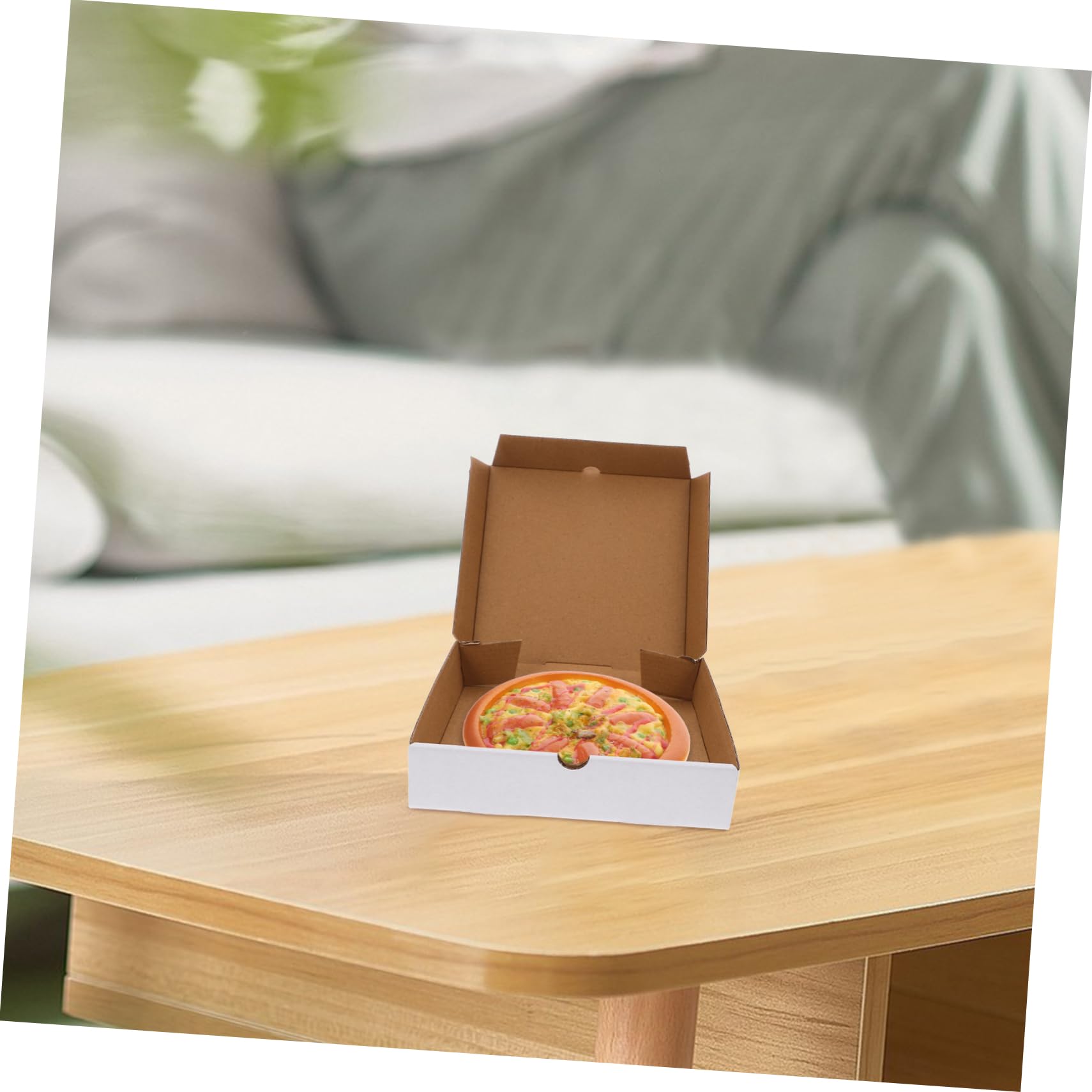Cajas De Pizza De Cartón Corrugado Kraft Blancas Reutilizables, 30 Unidades Tamaño 6 Pulgadas, Ideales Para Envíos, Almacenamiento y Comida Para Llevar