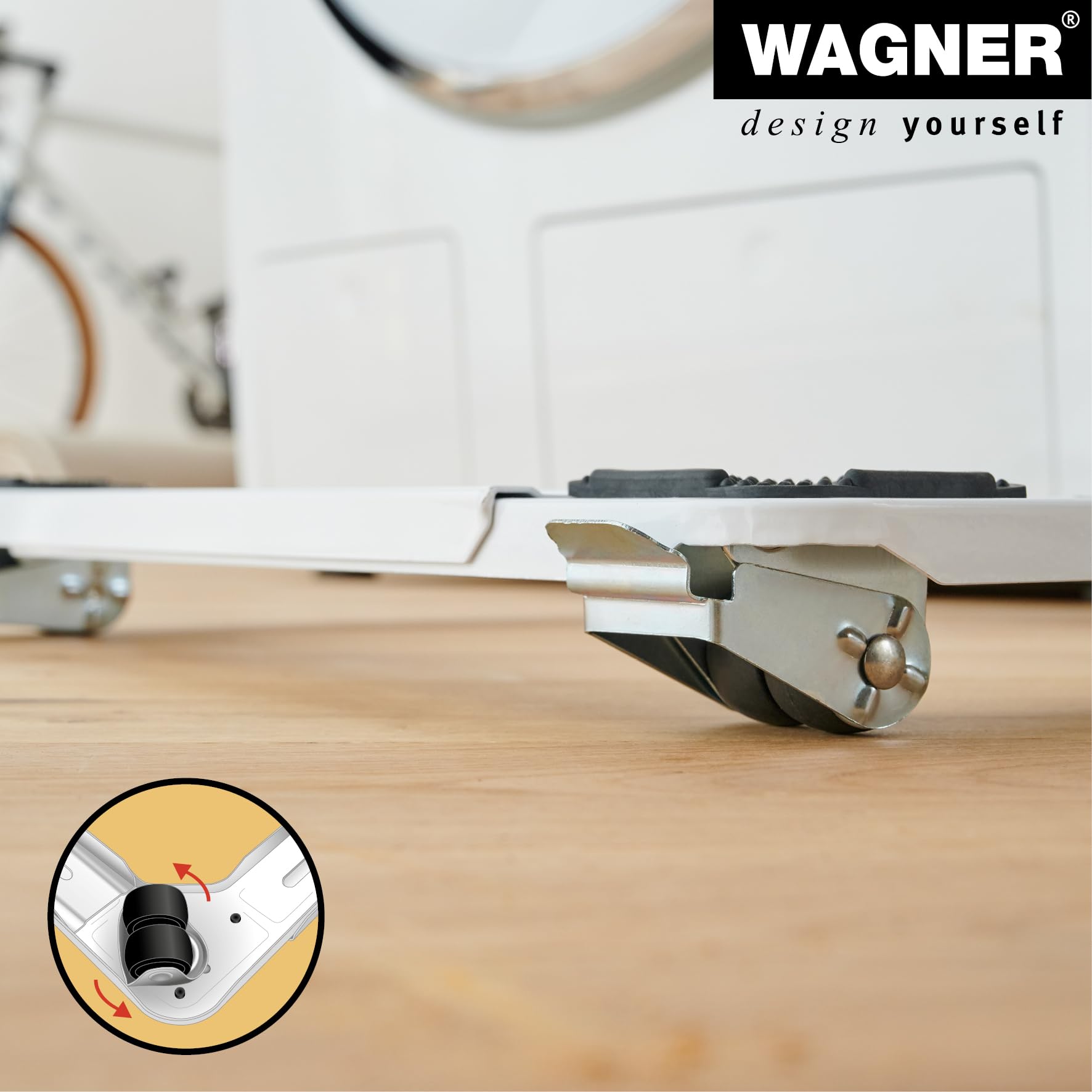 WAGNER Carrello da trasporto MM 1192 I 42-60 cm I superficie di carico regolabile in misura - per il trasporto di merci di diverse dimensioni I portata 150 kg I 2 freni I carico protetto - 20119201
