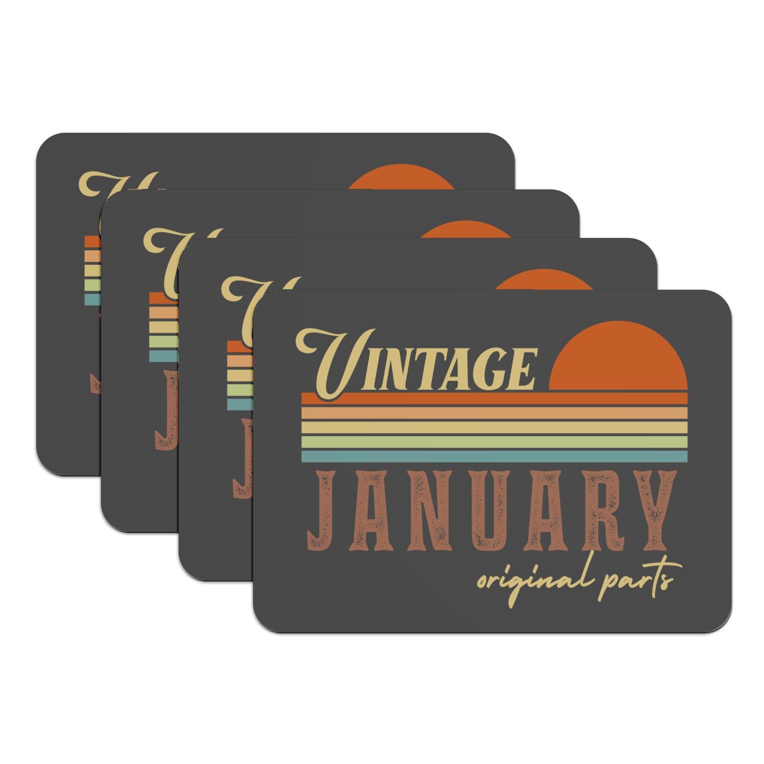Sets de table caoutchouc noir vintage 39,5x28,5 cm grand format