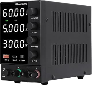 Fonte de Alimentação DC, Fonte de Alimentação Linear de Bancada DC Ventilador Controlado por Temperatura OCP Portátil Interruptor de Alarme de Curto-circuito LED Display de 4