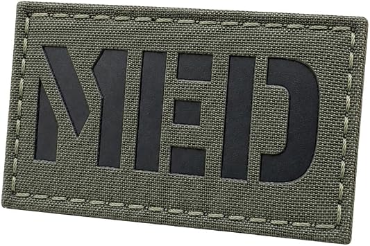 MED Medic EMS Infrared IR Lasercut Patch Ranger Green