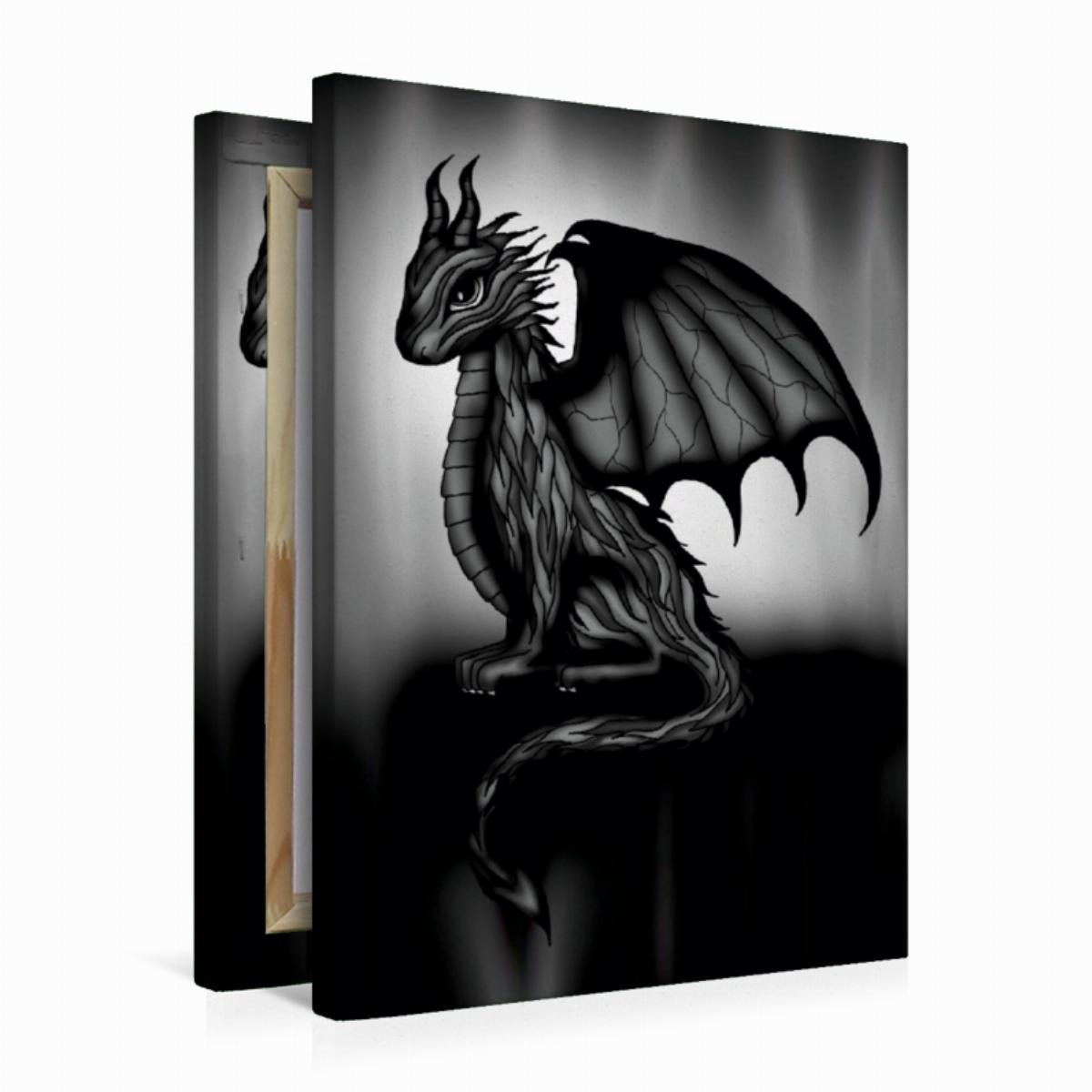 Premium Textil-Leinwand 50 x 75 cm Hoch-Format Fantasy Drache | Wandbild, HD-Bild auf Keilrahmen, Fertigbild auf hochwertigem Vlies, Leinwanddruck von Pezi Creation