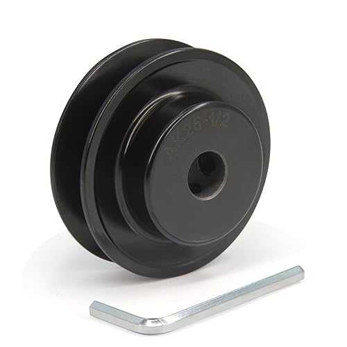 Miniatura 44 de Zeberoxyz AK28 - Poleas de banda de ranura única, 2.8 pulgadas de diámetro exterior de 5/8 pulgadas, polea de correa en V de hierro fundido