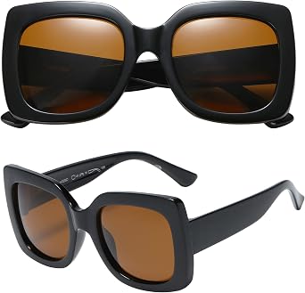 PolarSpex Girls Elastic Square Oversized Kids Polarized Sunglasses - BPA Free