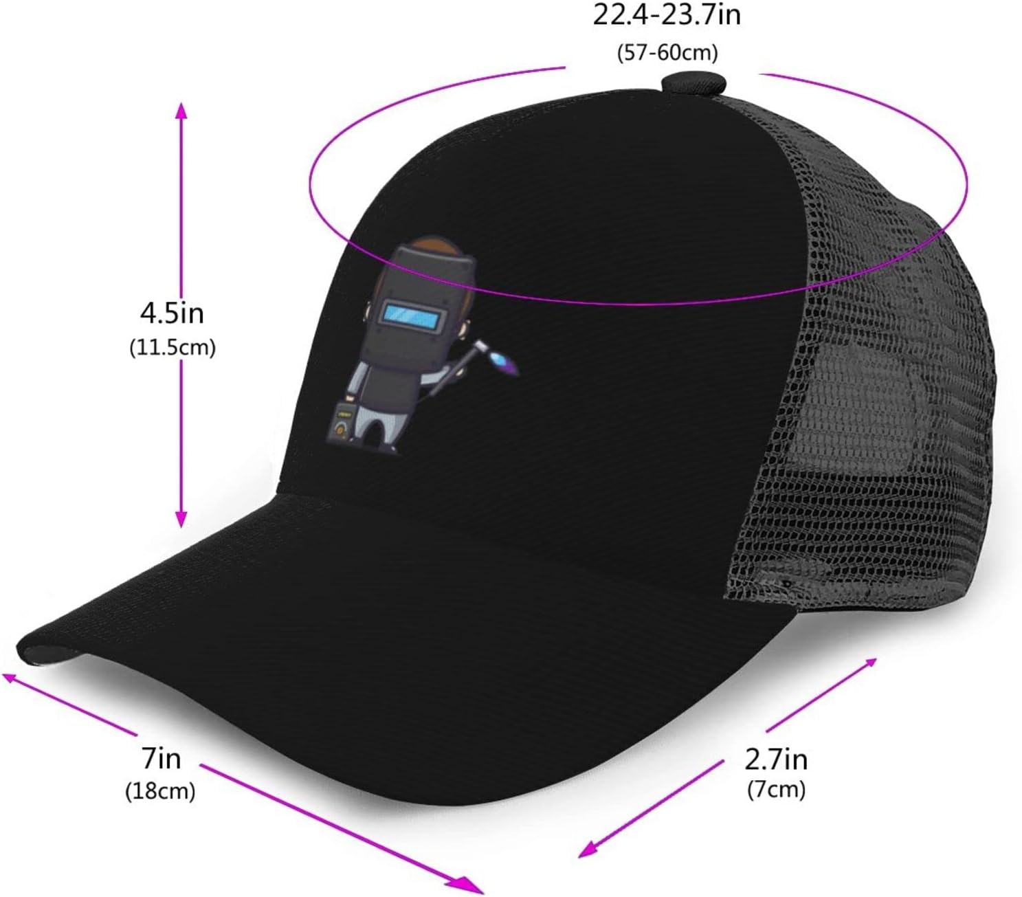 Cute Welder Baseball Cap Adjustable for Men Women Breathable Mesh Back Baseball Caps Casual Outdoor Hat Trucker Hat - Image 5