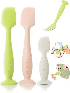 Diaper Cream Spatula, 3 Pack Butt Spatula Baby, Silicone Diaper Cream Applicator, Full-Size + Mini Butt Paste Spatula for Babies, Newborn Baby Necessities (Green+Pink+Beige)