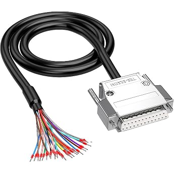 XMSJSIY DB25 RS232 Serial Cable RS232 25-Pin Serial Extension Cable Solderless DB25 Female to 25-Pin Bare Wire Breakout Board Cable for Computer Printer Scanner - 1 m / 3.28 Feet