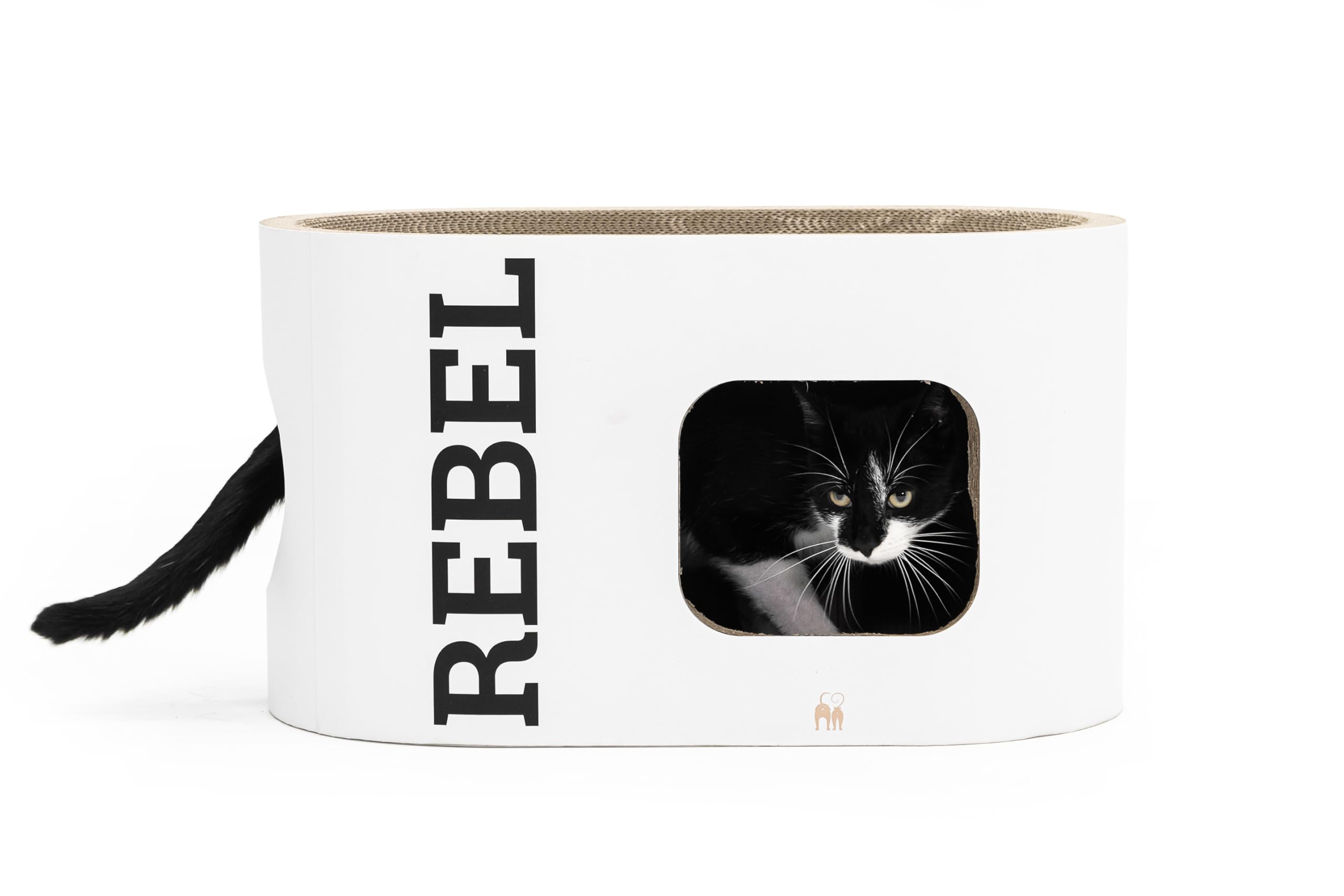 Petrebels Kratzpappe Ruby 60, Katzen Kratzbrett aus sehr stabilem Karton, Kratzkarton 60 x 32 x 34 cm, Farbe Weiß