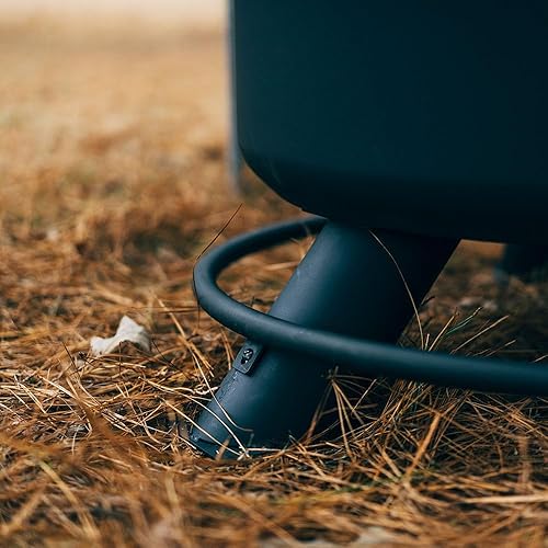 Miniatura 9 de Ash & Ember - Fogata de 38 pulgadas con rejilla de cocción giratoria, hoguera de acero para quemar madera negra, parrilla de barbacoa al aire libre