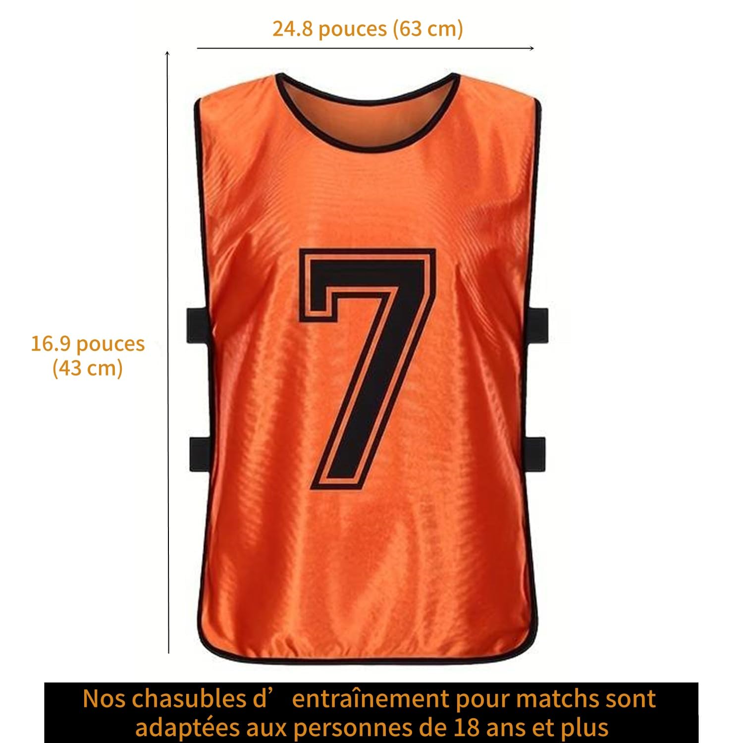 24 casuali da calcio numerati con borsa – Gilet da allenamento traspiranti per adulti/giovani – arancione e verde