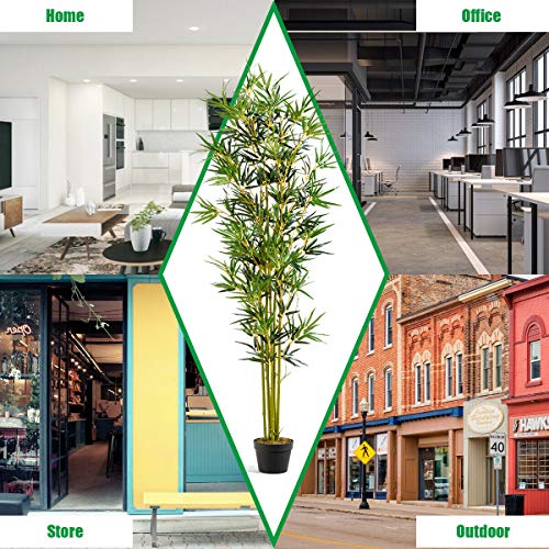 Goplus Artificial Bamboo Tree, 6 Feet Tall Faux Potted Tree, Large Fake Floor Plant For Living Room Indoor Outdoor Decor #TOP6