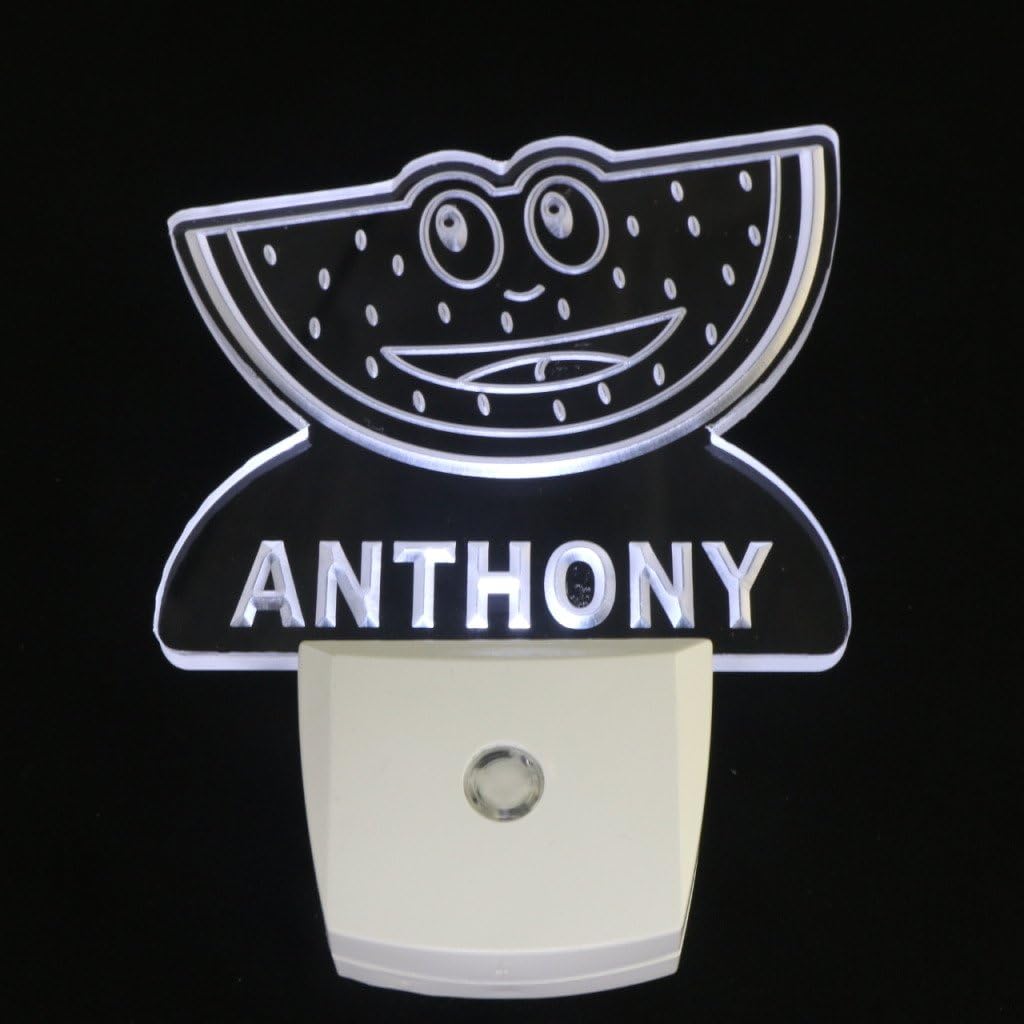 ADVPRO ws1049-tm Watermelon Personalized Night Light Baby Kids Name Day/Night Sensor LED Sign