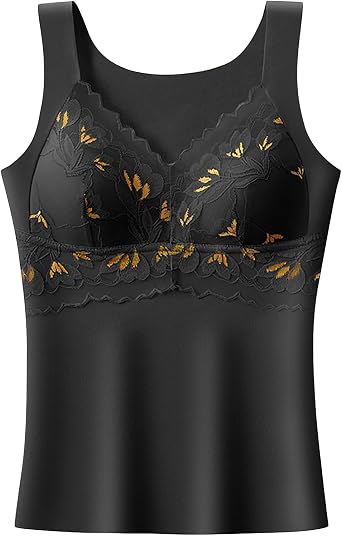 Bra Thermal Underwear for Women High Stretch Fleece Lined Tops with Bra Padded Warm Tank Tops Plus Size
