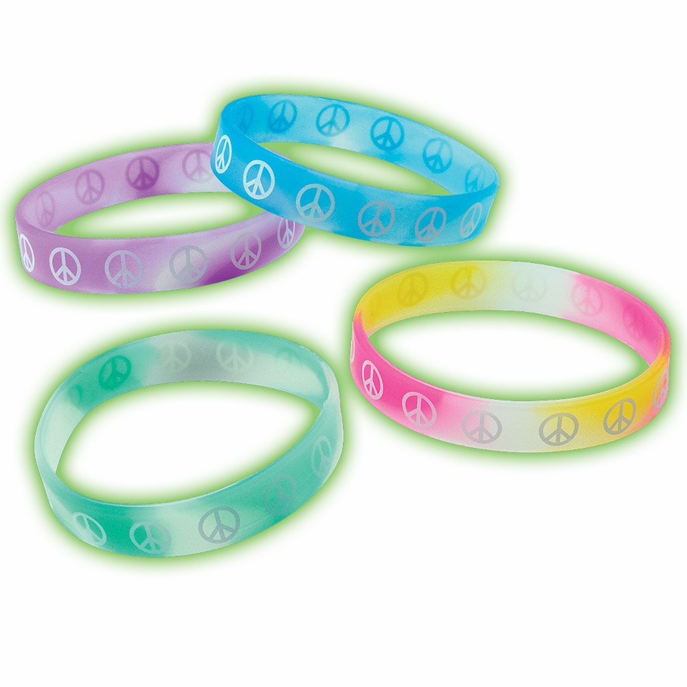 SmileMakers Peace Glow in The Dark Bracelets 48-pak