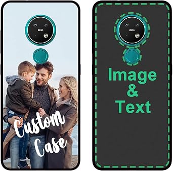 Custom Phone Case for Nokia 7.2, Personalized Photo Phone Cases Customized Gift for Birthday Xmas Valentines Friends Her Him, Protective Nokia 7.2 Black Case