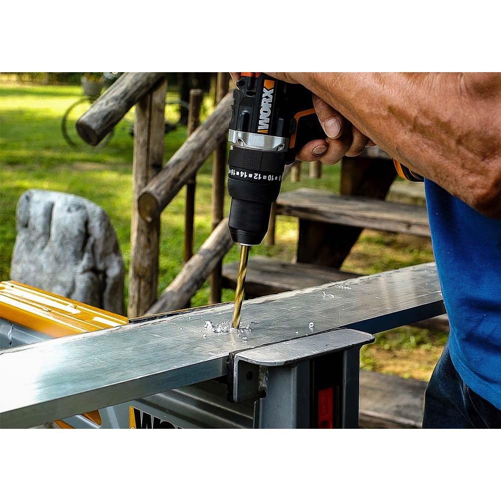 WORX Taladro atornillador Brushless 20V | PowerShare | WX102-2 baterías 2Ah, cargador y maletín | motor sin escobillas, portabrocas metálico | 2 velocidades, carcasa de engranajes metálica