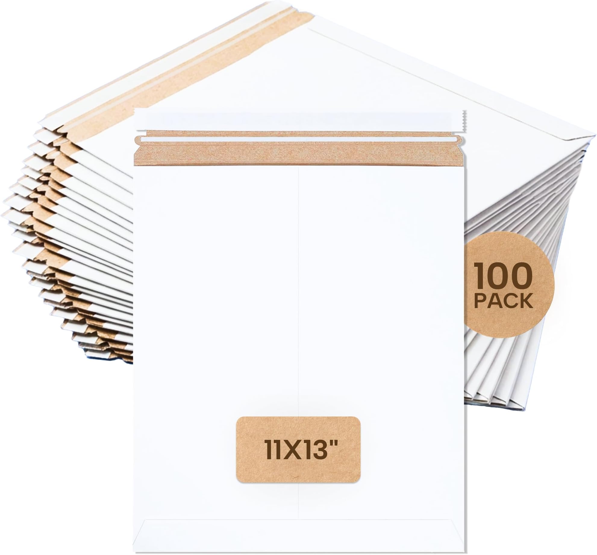 BOX USA StayFlat Mailer, 11"L x 13.5"W, Pack of 100 | Stayflats Envelope Keeping Photo, Document, Artwork Protected During Mailing and Shipping, 11x13.5