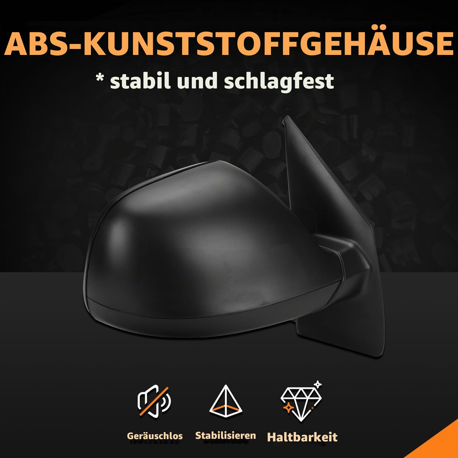 Außenspiegel Spiegel Rechts Ersatz für VW T5 2010-2014 Elektrisch, Seitenspiegel Komplettsets mit Konvex Beheizt Glas, Ersatz OE# 7E1857508