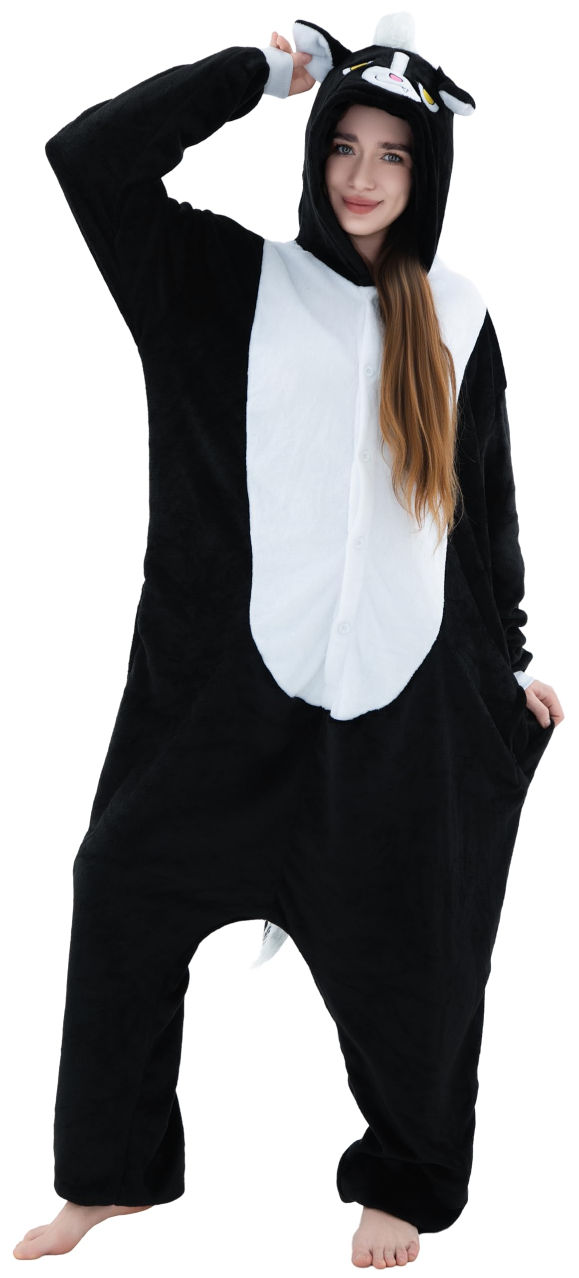 Onesie Ganzkörper Kostüm für Erwachsene – Unisex Pyjama Jumpsuit in verschiedenen Designs - Overall, Karneval & Fasching in M, L, XL
