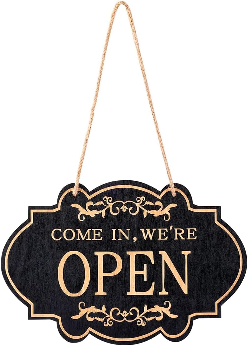 Double Sided Reversible Door Sign Durable Wooden Rustic Open Hanging Sign Vintage Store Open Close Hanging Sign for Shop Cafe Restaurant
