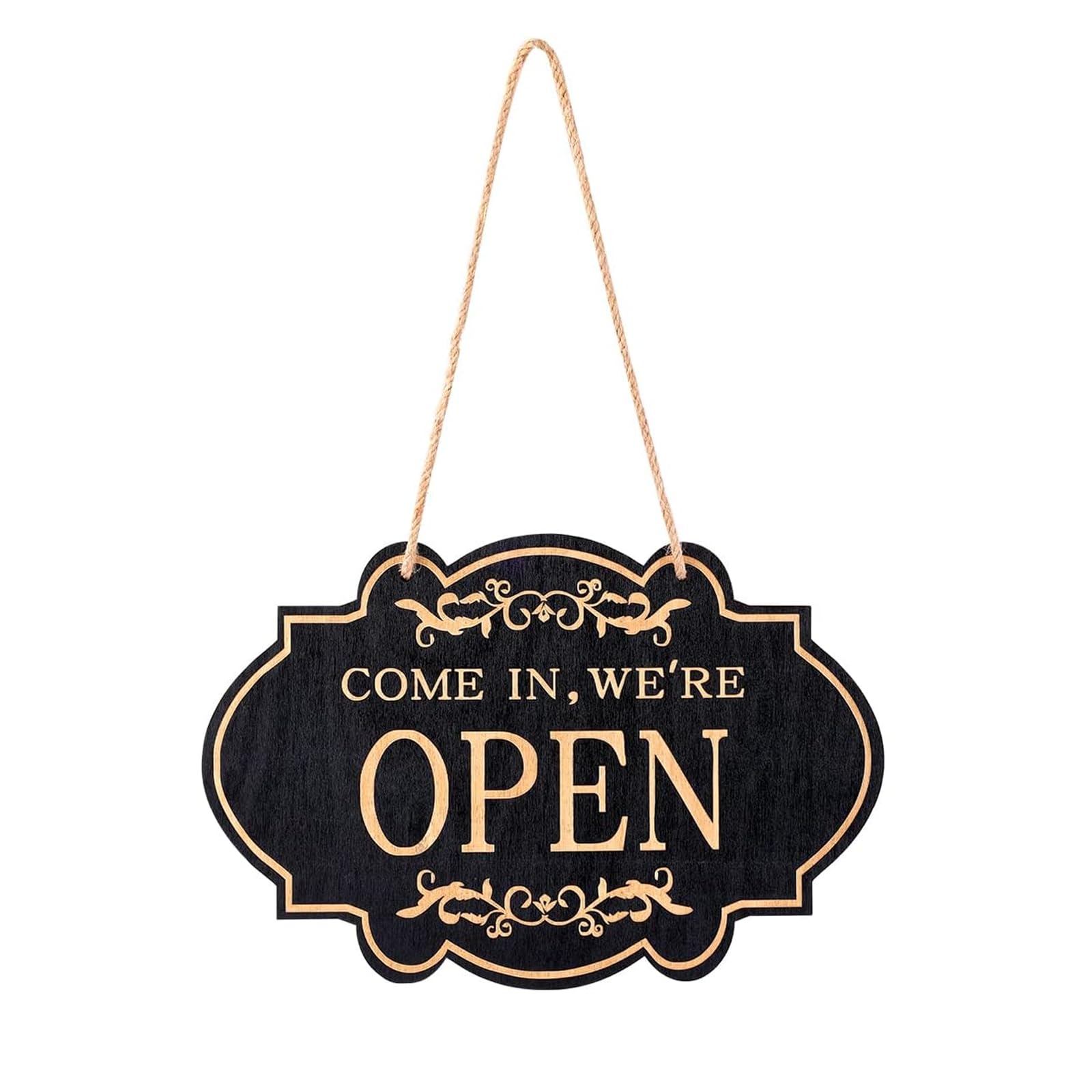 Double Sided Reversible Door Sign Durable Wooden Rustic Open Hanging Sign Vintage Store Open Close Hanging Sign for Shop Cafe Restaurant