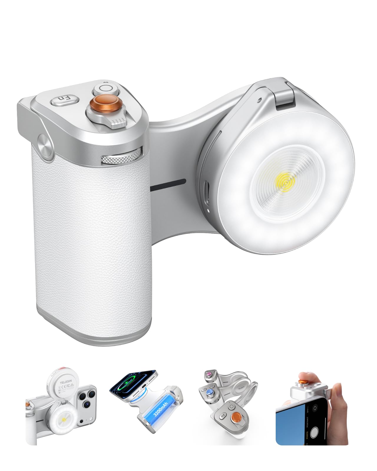 Photo 1 of *MISSING PARTS - see clerk notes*
TELESIN Pro Shot Imaging Grip + Beauty Selfie Flash Light Bundle Kit | DSLR Style Feel, Ergonomic Grip, Strong Magnetic Hold | MagSafe Creator Kit for iPhone & Android | for Selfie, YouTube, Zoom Call