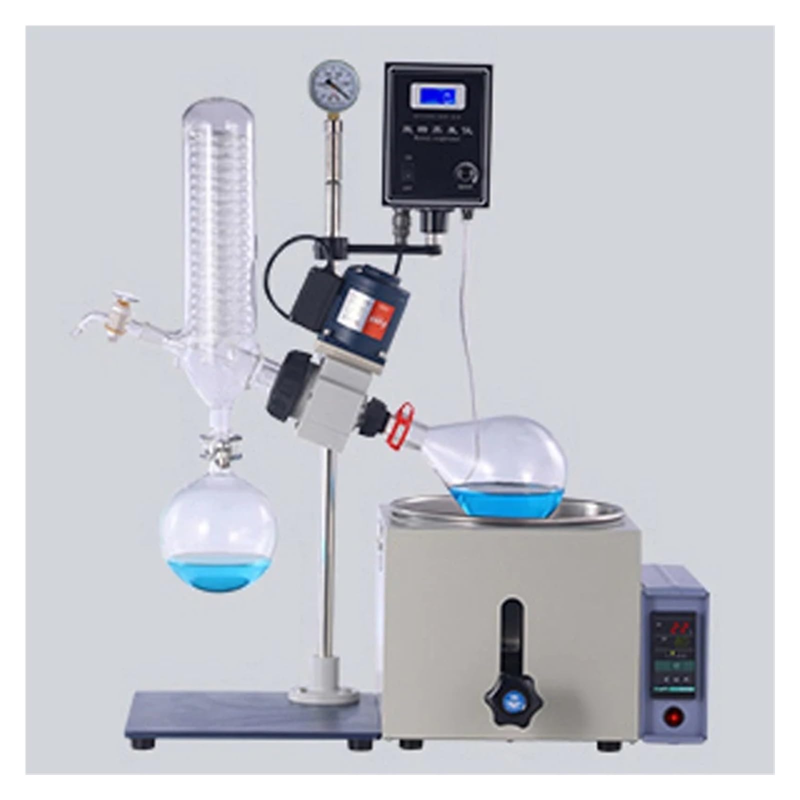 RE-501 Profesjonalny Zestaw Parownika Obrotowego Z Ręcznym Automatycznym Podnoszeniem Ekranu LCD 5-120 Obr./min Szkło Borokrzemianowe Do Sprzętu Laboratoryjnego Stabilna Rotacja ZwięKsza Parowanie