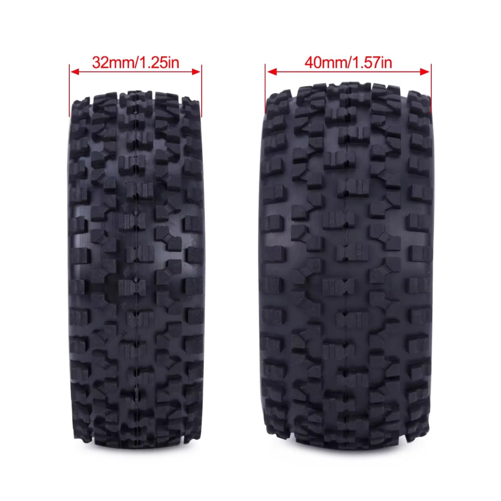 Neumáticos Coche RC Compatible con Wltoys para Redcat para HPI para HSP para Tamiya para Traxxas 1/10 Piezas Todoterreno RC Neumáticos Delanteros Traseros Ruedas Bujes Hexagonales De 12Mm