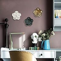 Vista 4 de Decoración artística de pared de flores de metal, escultura floral moderna y rústica de 9 pulgadas, hierro envejecido para colgar en la pared