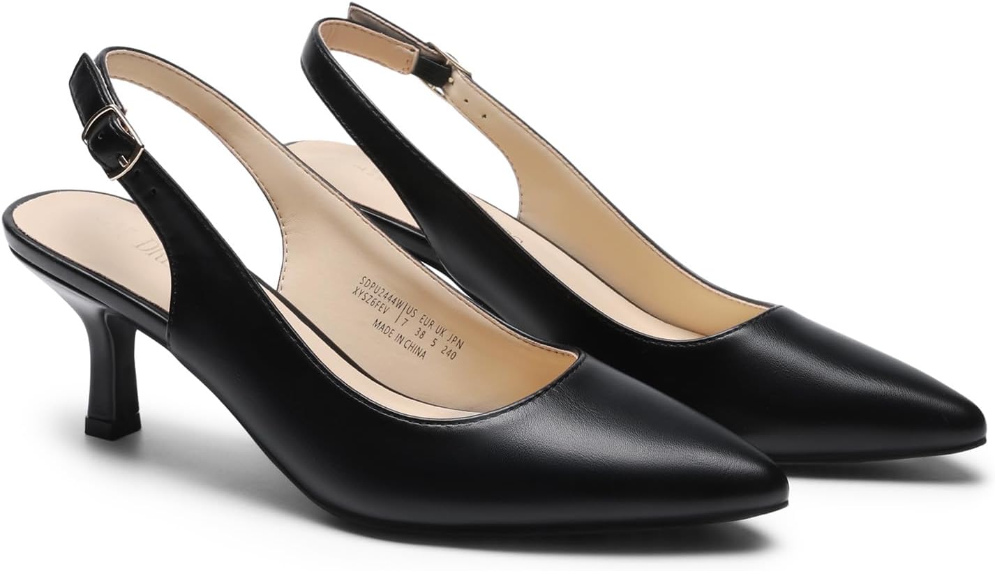 DREAM PAIRS Women's Kitten Heels Slingback Closed Pointed Toe Low Pumps Shoes Women Party Wedding Sexy Casual Dress Shoes - Image 5