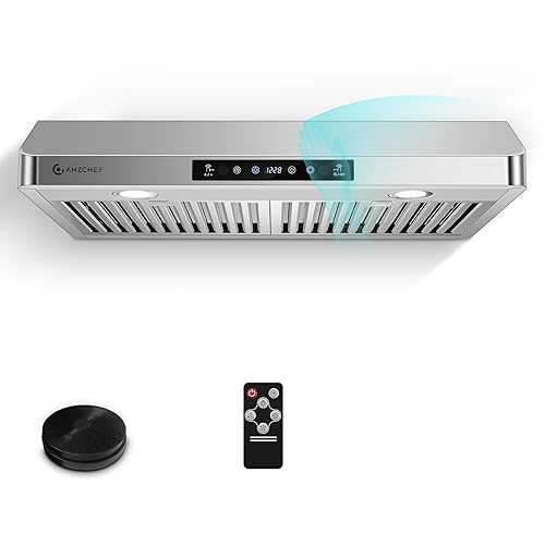 AMZCHEF Under Cabinet Range Hood 30 Inch, 750CFM Stainless Steel