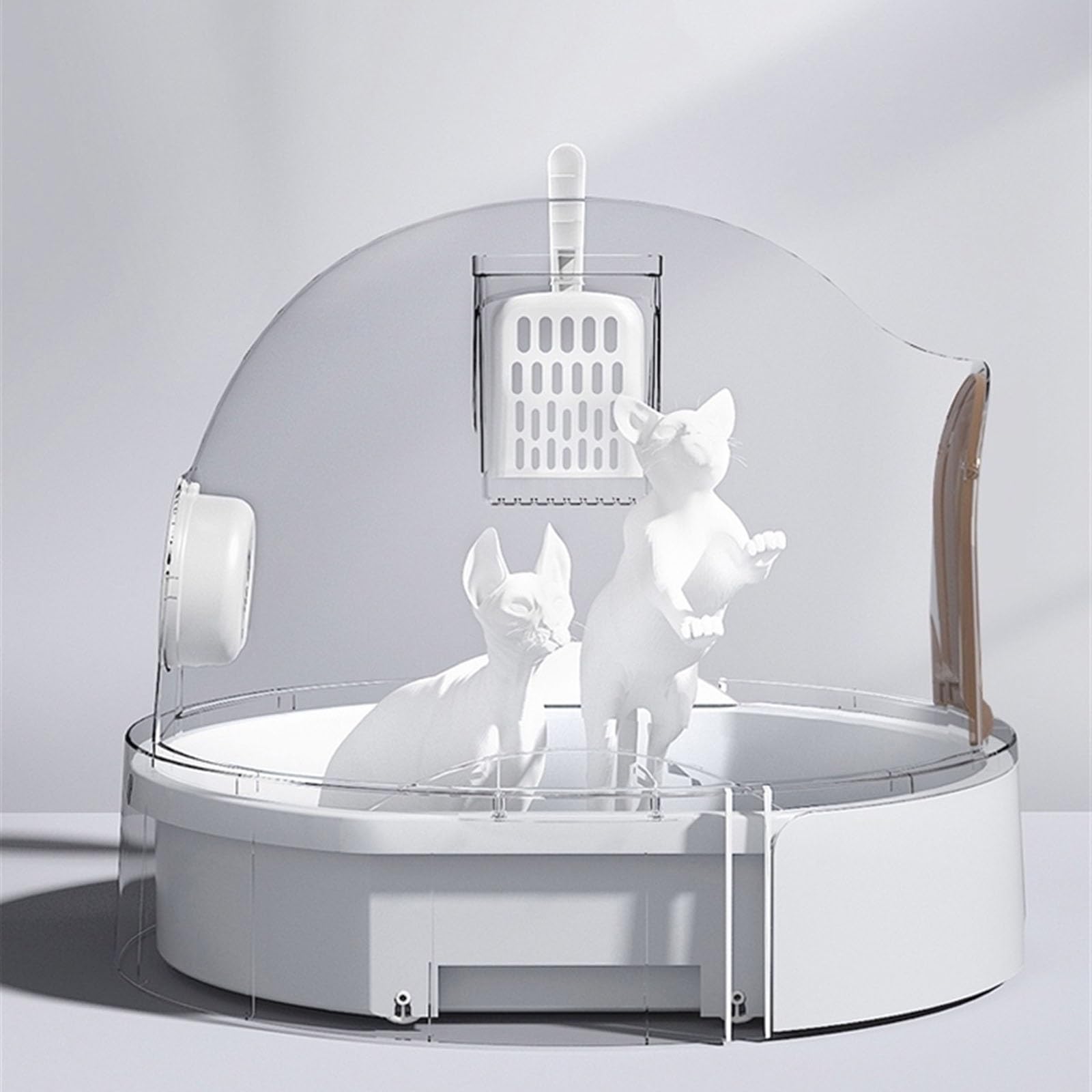 Exclusivo para Gatos y Perros Caja de Arena con Tapa, Cajas Grandes for Gatos, Caja for Pala, fácil Limpiar, antifugas, Antiadherente para Interiores