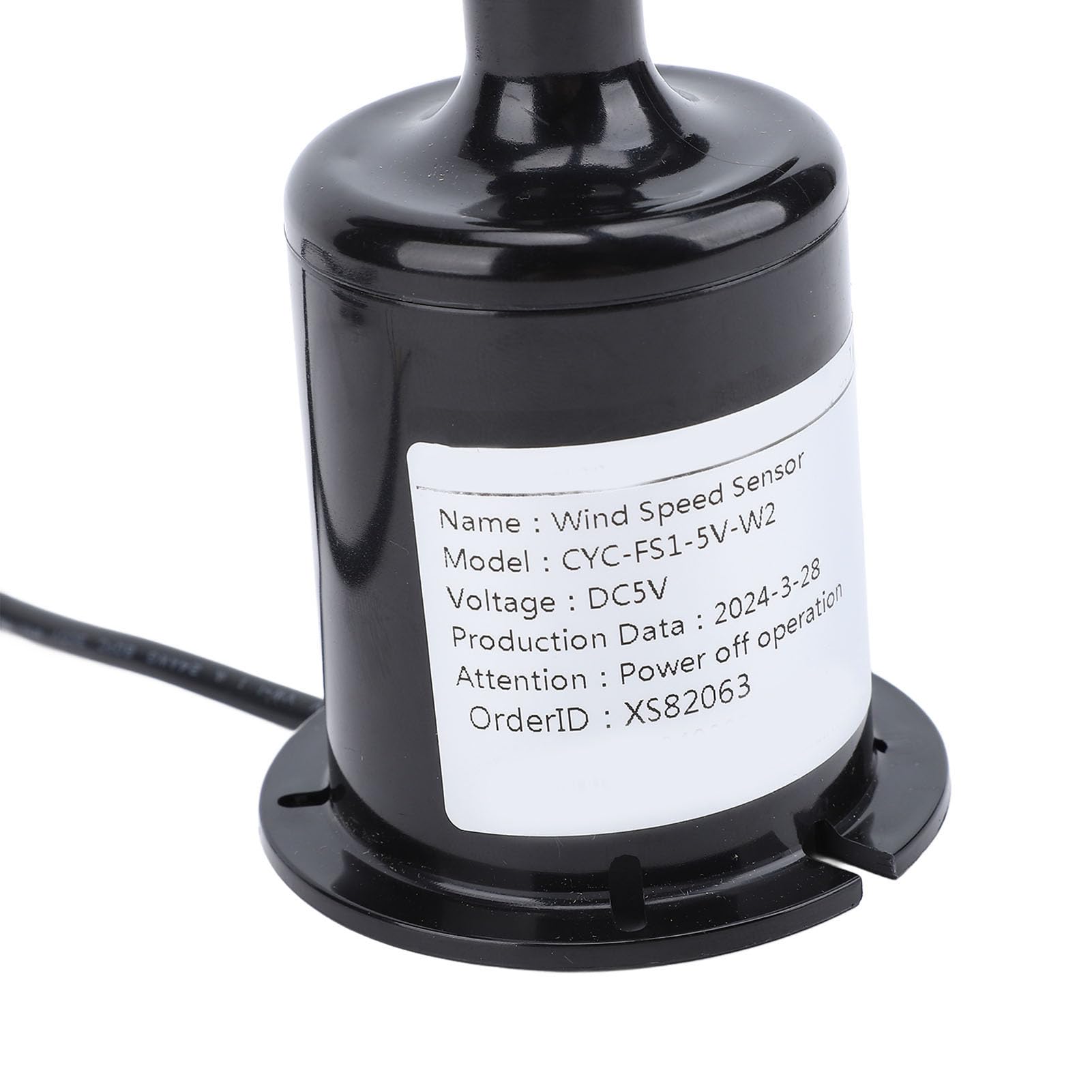 Windsensor Trans DC 5V Windgeschwindigkeitssensor Anemometer 0,8 m Kabel 3 Blatt