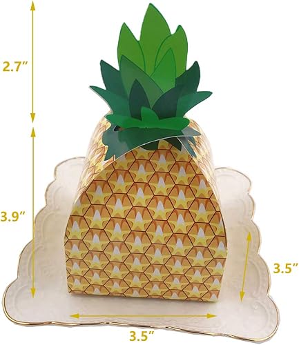 Miniatura 2 de Suponey Cajas grandes de regalo de piña, cajas de regalo de piña, caja de dulces 3D para decoración hawaiana y de fiesta de cumpleaños (20 unidades)