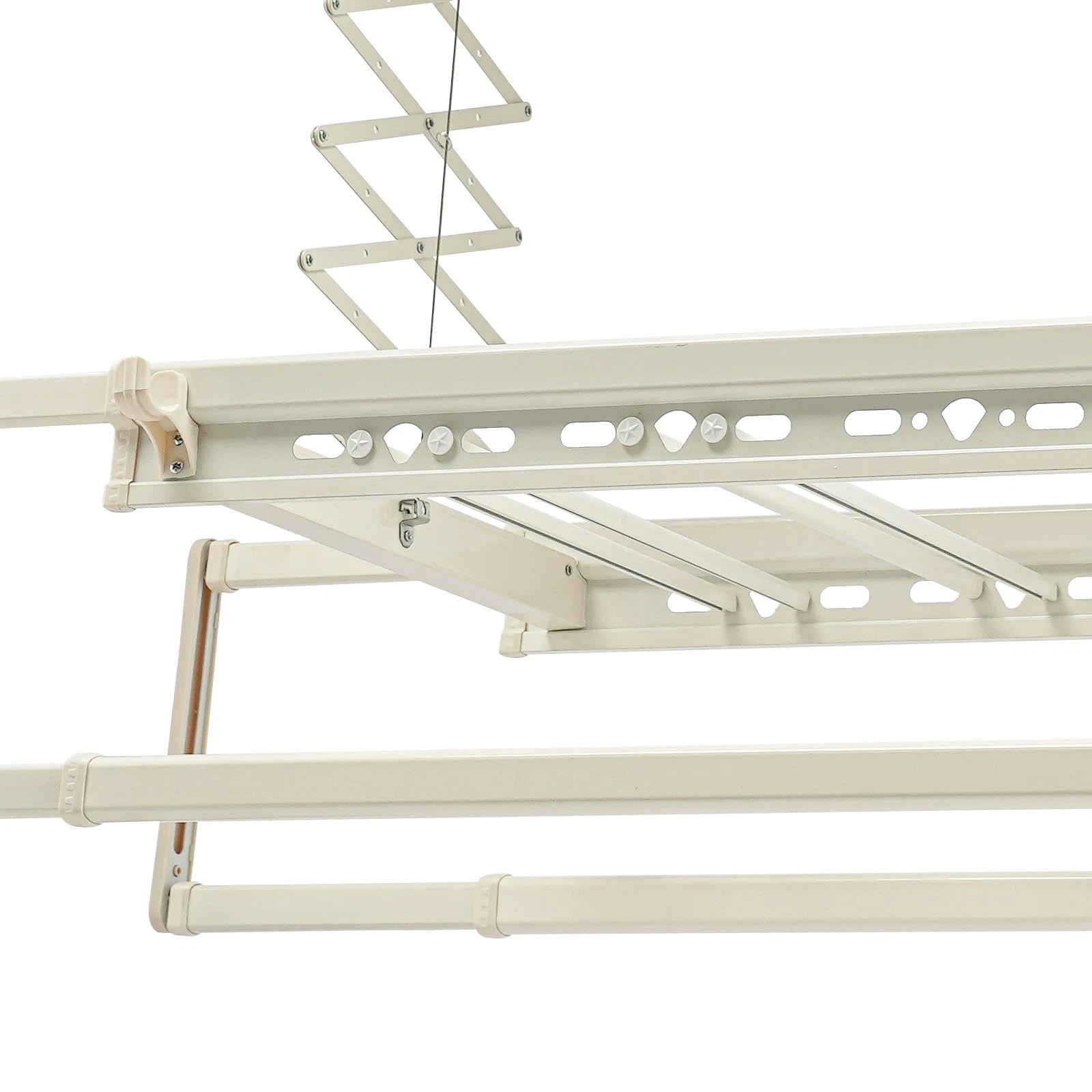 Elektrischer Vertikaler Wäscheständer Deckenständer Deckenmontage Für Wand und Decke Mit Beleuchtung und Fernbedienung Platzsparend Zusammenklappbar Aluminium und Stahl Für Wäscheteile/Bettwäsche