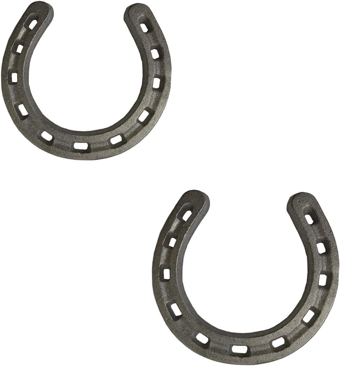 D-Doner Cast Iron Horseshoe Wall Decor, Medium Horseshoe Durable Cast Iron 11 Holes for Indoor Or Outdoor（2 Pack）