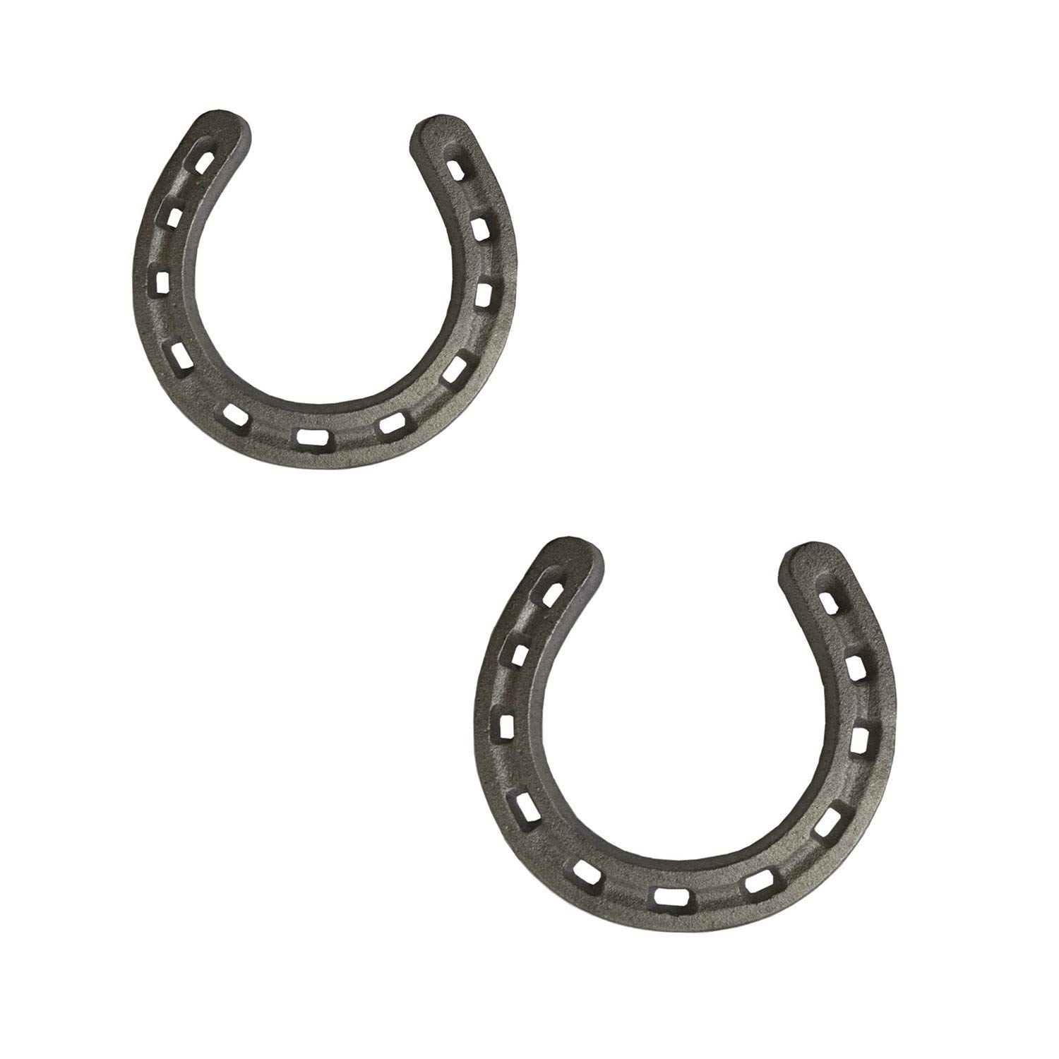 D-Doner Cast Iron Horseshoe Wall Decor, Medium Horseshoe Durable Cast Iron 11 Holes for Indoor Or Outdoor（2 Pack）