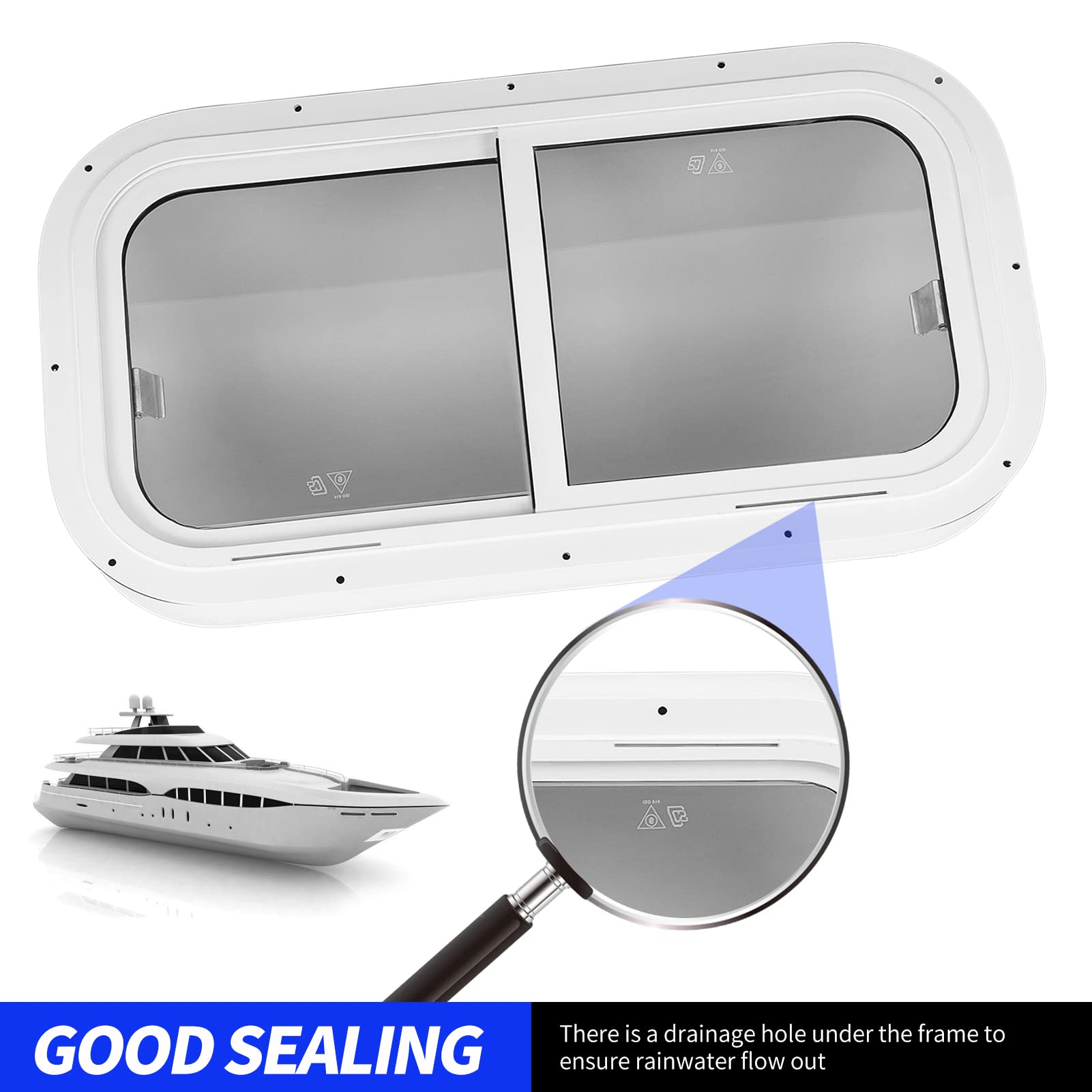 Amazon | ボートウィンドウ、幅27.56インチ X 高さ17.78インチ